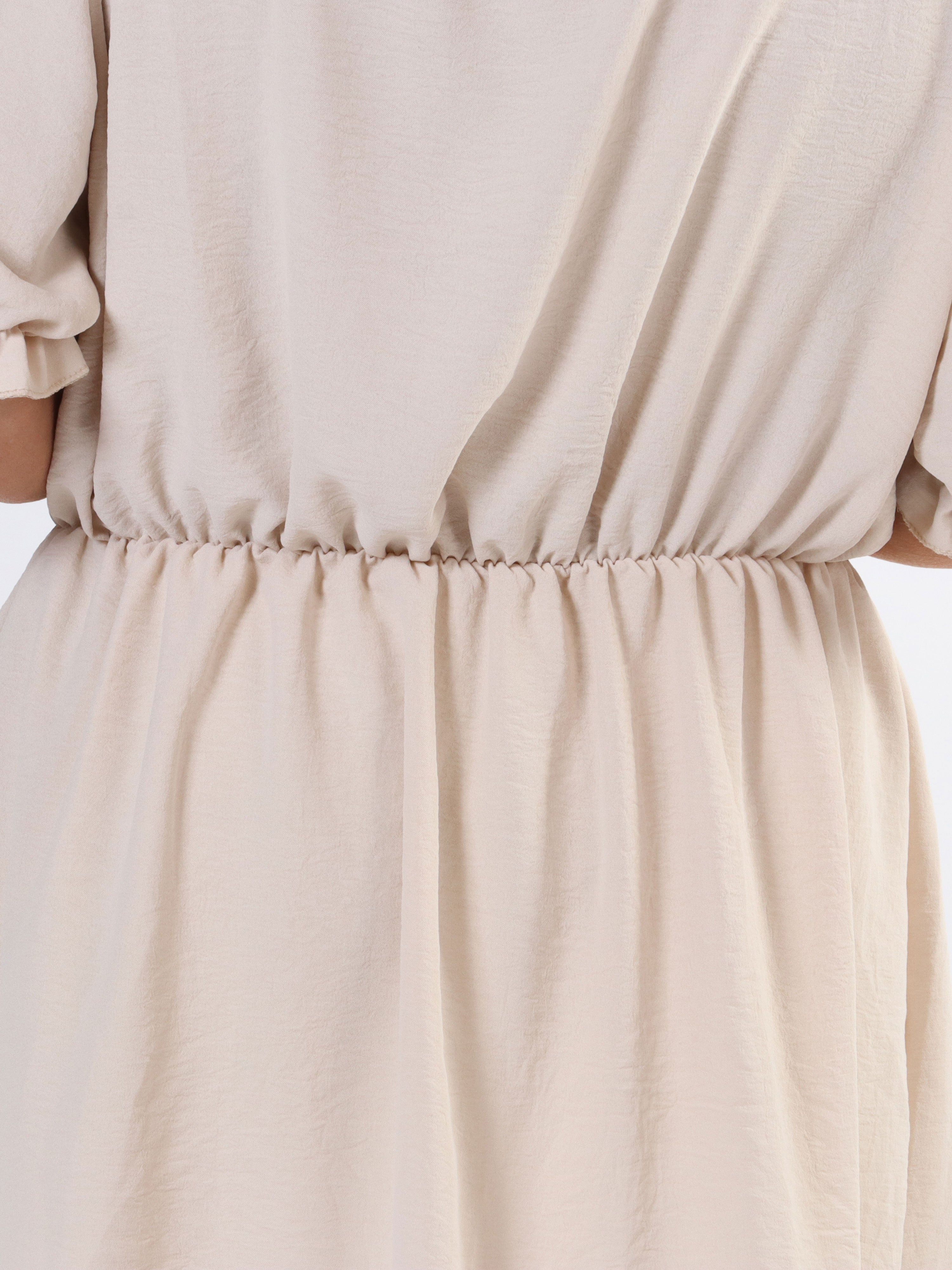 Yda Plain Short Sleeve - Sød plus size bluse med elastik i taljen